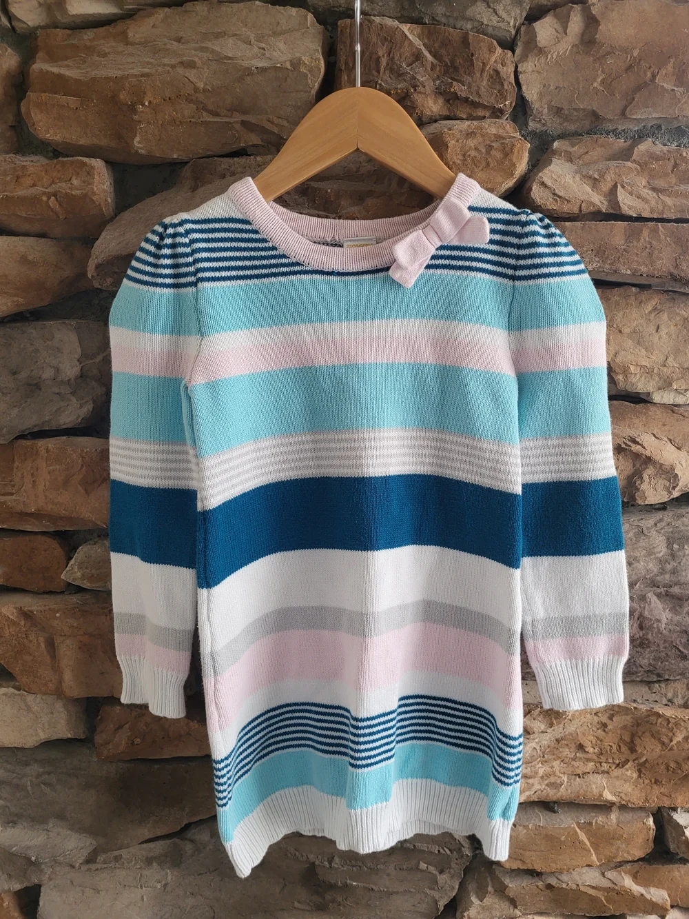 Gymboree Pastel Striped Crewneck Sweater Dress Size 5